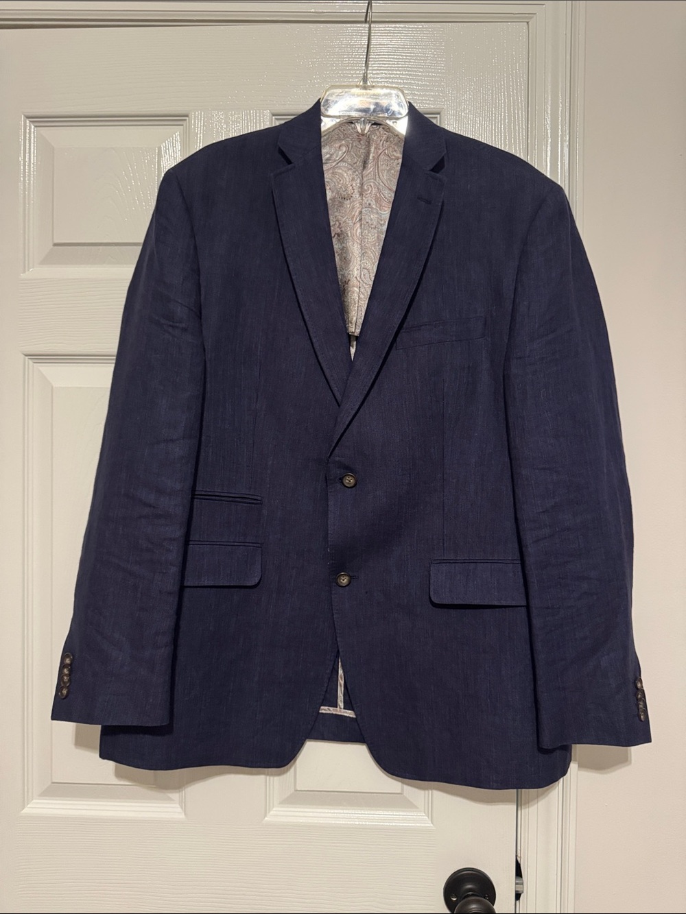 Alan Flusser Navy Blue Sport Coat with Paisley Lining
